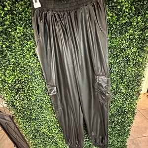NWOT Faux leather jogger